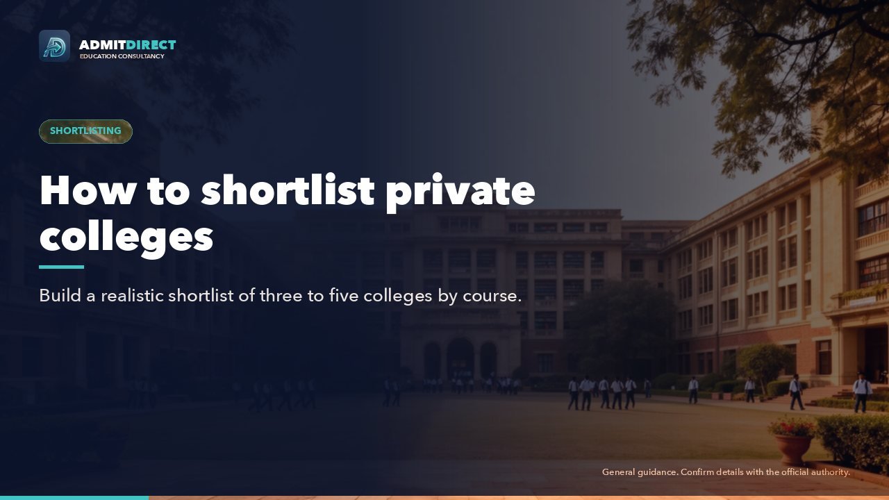 Private university campus building used to illustrate college shortlisting